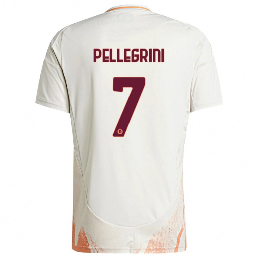 Danxen Heren Lorenzo Pellegrini #7 Crème Wit Oranje Uitshirt Uittenue 2024/25 T-Shirt