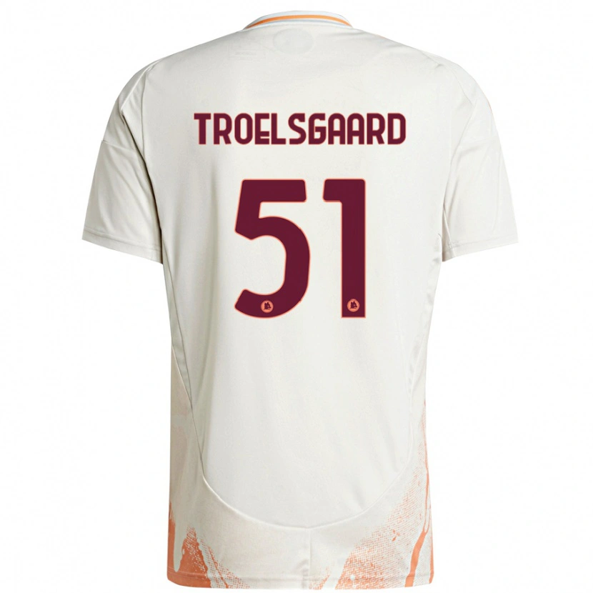 Danxen Heren Sanne Troelsgaard #51 Crème Wit Oranje Uitshirt Uittenue 2024/25 T-Shirt