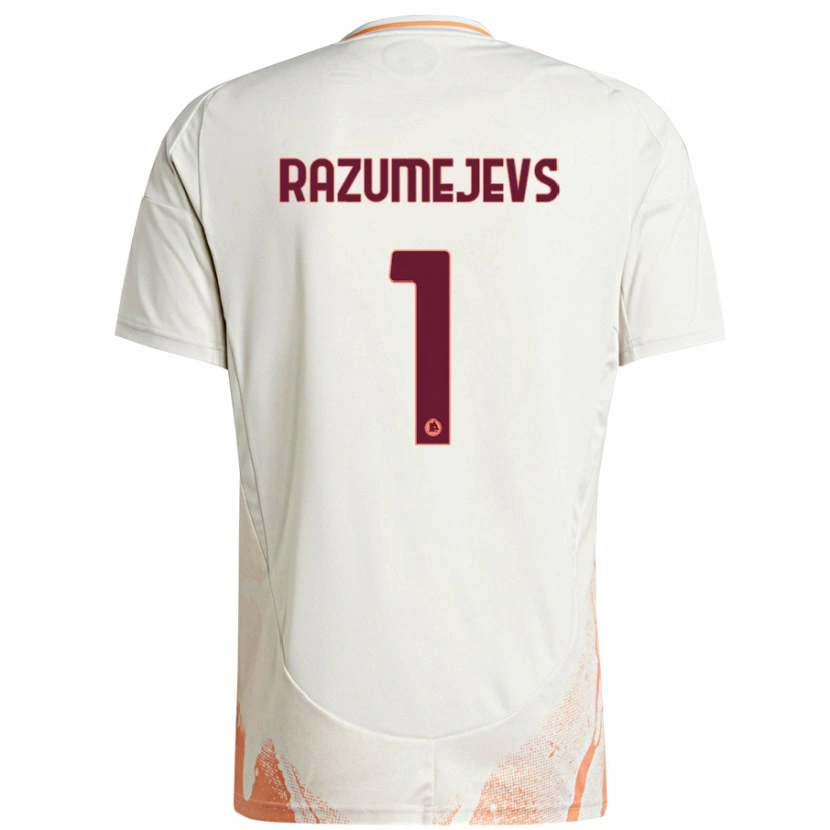 Danxen Heren Vladislavs Razumejevs #1 Crème Wit Oranje Uitshirt Uittenue 2024/25 T-Shirt