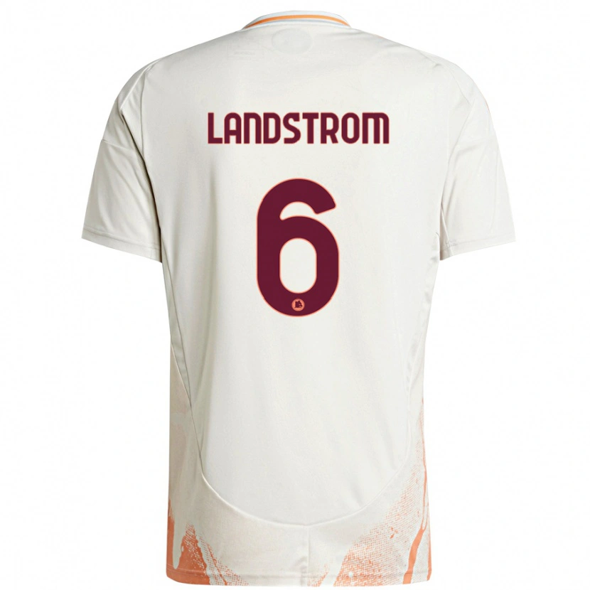 Danxen Heren Elin Landstrom #6 Crème Wit Oranje Uitshirt Uittenue 2024/25 T-Shirt