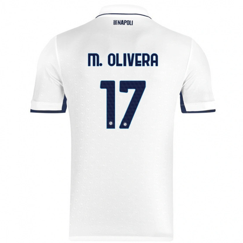 Danxen Heren Mathías Olivera #17 Wit Koningsblauw Uitshirt Uittenue 2024/25 T-Shirt