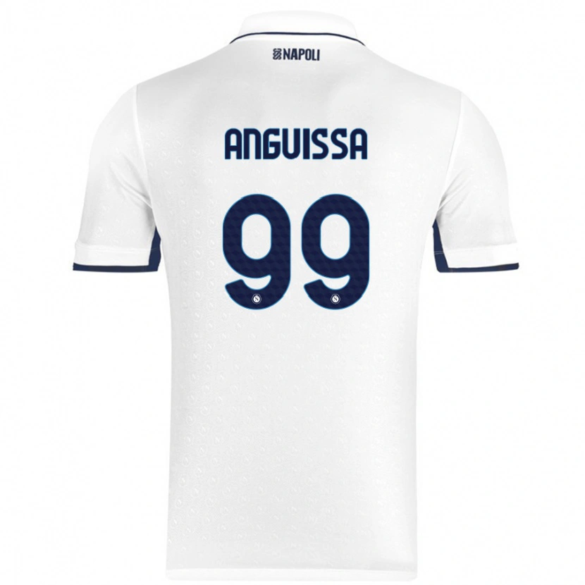 Danxen Heren Frank Anguissa #99 Wit Koningsblauw Uitshirt Uittenue 2024/25 T-Shirt