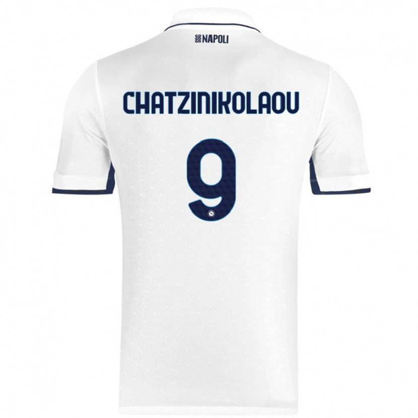 Danxen Heren Despoina Chatzinikolaou #9 Wit Koningsblauw Uitshirt Uittenue 2024/25 T-Shirt