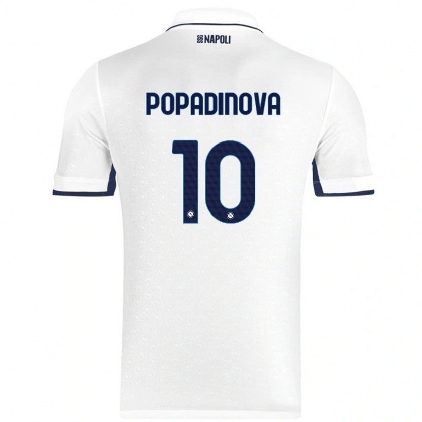 Danxen Heren Evdokiya Popadinova #10 Wit Koningsblauw Uitshirt Uittenue 2024/25 T-Shirt