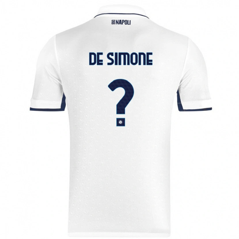 Danxen Heren Paolo De Simone #0 Wit Koningsblauw Uitshirt Uittenue 2024/25 T-Shirt