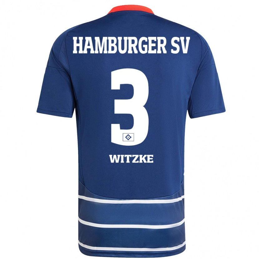 Danxen Heren Oliver Witzke #3 Donkerblauw Uitshirt Uittenue 2024/25 T-Shirt