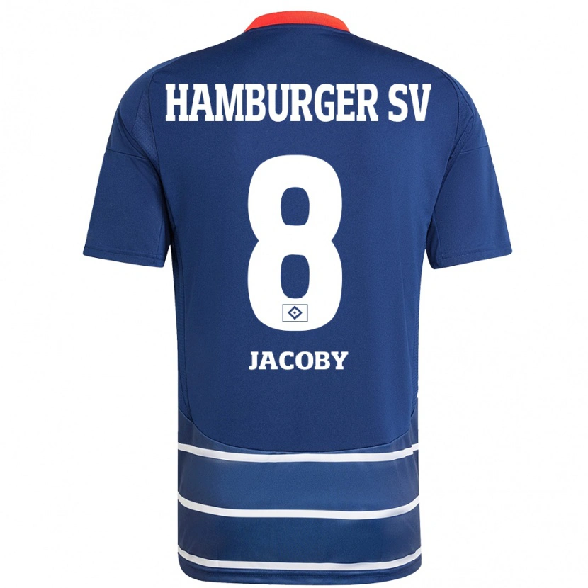 Danxen Heren Leandro Jacoby #8 Donkerblauw Uitshirt Uittenue 2024/25 T-Shirt