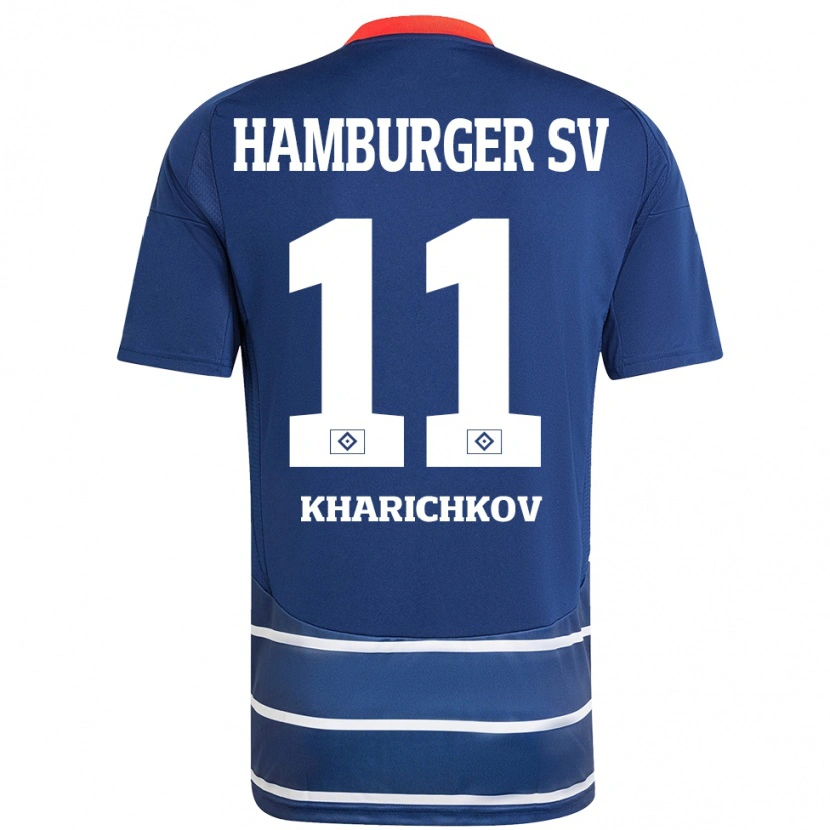 Danxen Heren Valentyn Kharichkov #11 Donkerblauw Uitshirt Uittenue 2024/25 T-Shirt