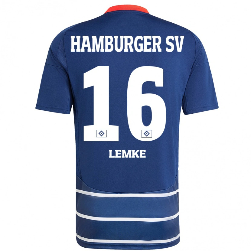 Danxen Heren Louis Lemke #16 Donkerblauw Uitshirt Uittenue 2024/25 T-Shirt