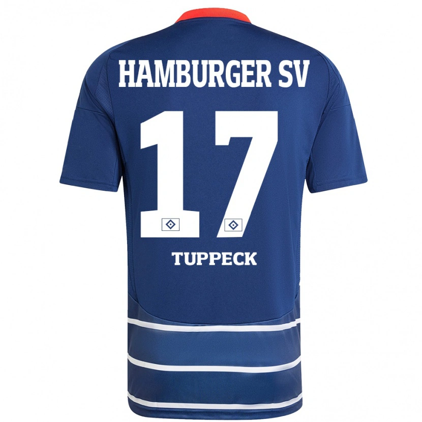 Danxen Heren Niklas Tuppeck #17 Donkerblauw Uitshirt Uittenue 2024/25 T-Shirt