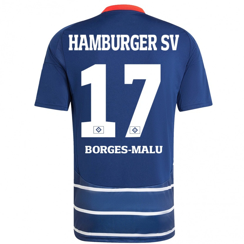 Danxen Heren Louis Borges-Malu #17 Donkerblauw Uitshirt Uittenue 2024/25 T-Shirt