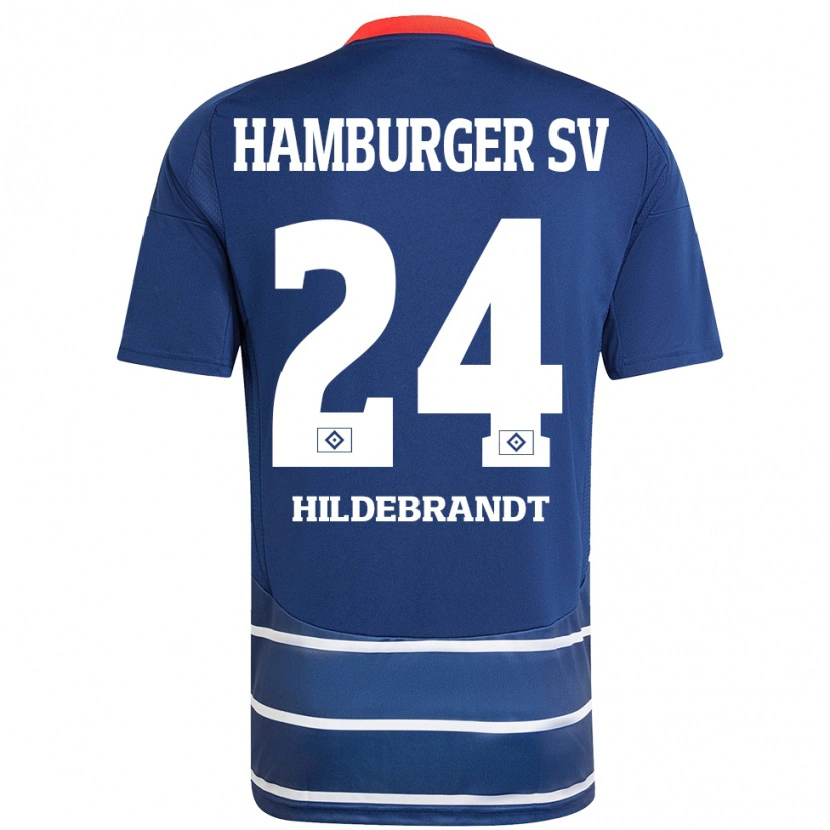 Danxen Heren Tjark Hildebrandt #24 Donkerblauw Uitshirt Uittenue 2024/25 T-Shirt