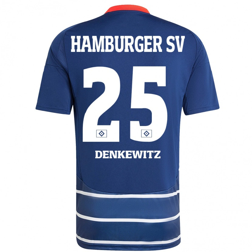 Danxen Heren Nick Denkewitz #25 Donkerblauw Uitshirt Uittenue 2024/25 T-Shirt