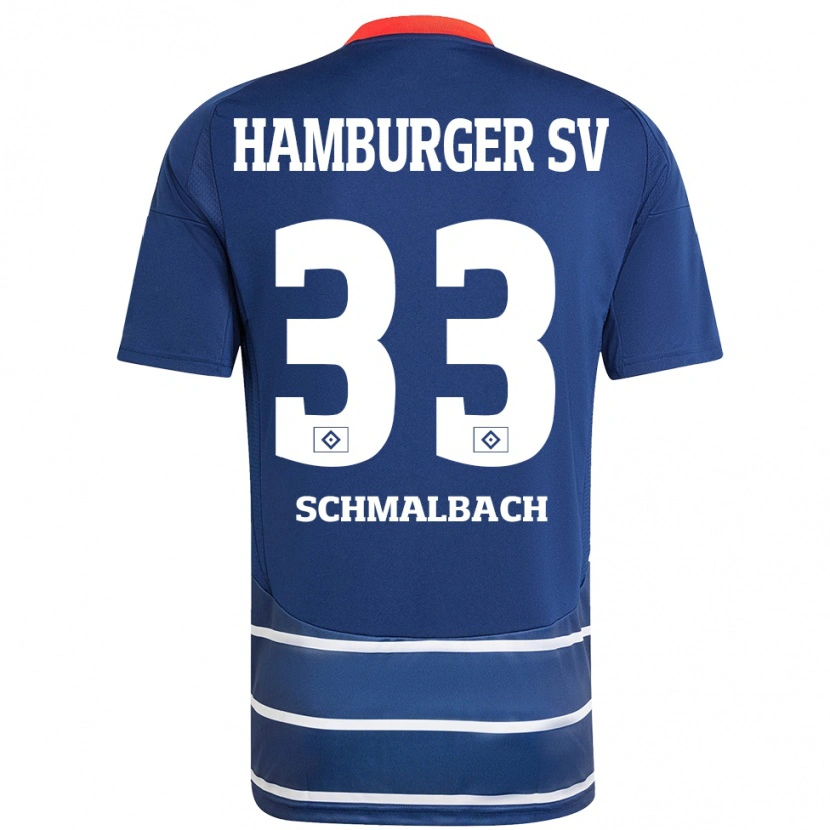 Danxen Heren Sebastian Schmalbach #33 Donkerblauw Uitshirt Uittenue 2024/25 T-Shirt