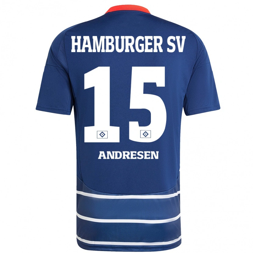 Danxen Heren Bent Andresen #15 Donkerblauw Uitshirt Uittenue 2024/25 T-Shirt