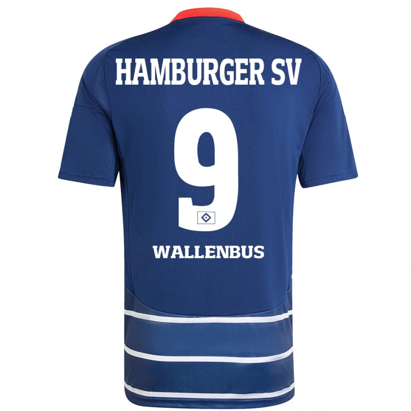 Danxen Heren Noah Wallenßus #9 Donkerblauw Uitshirt Uittenue 2024/25 T-Shirt