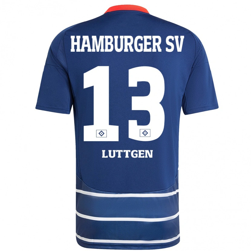 Danxen Heren Lasse Lüttgen #13 Donkerblauw Uitshirt Uittenue 2024/25 T-Shirt