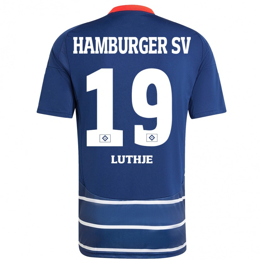 Danxen Heren Niel Lüthje #19 Donkerblauw Uitshirt Uittenue 2024/25 T-Shirt