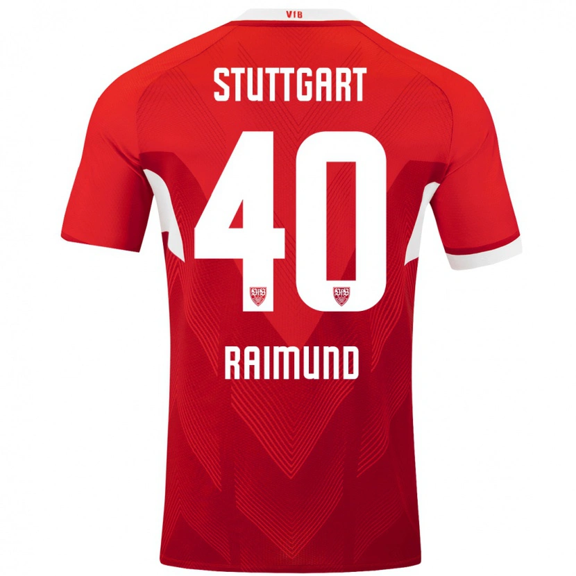 Danxen Heren Luca Raimund #40 Rood Wit Uitshirt Uittenue 2024/25 T-Shirt