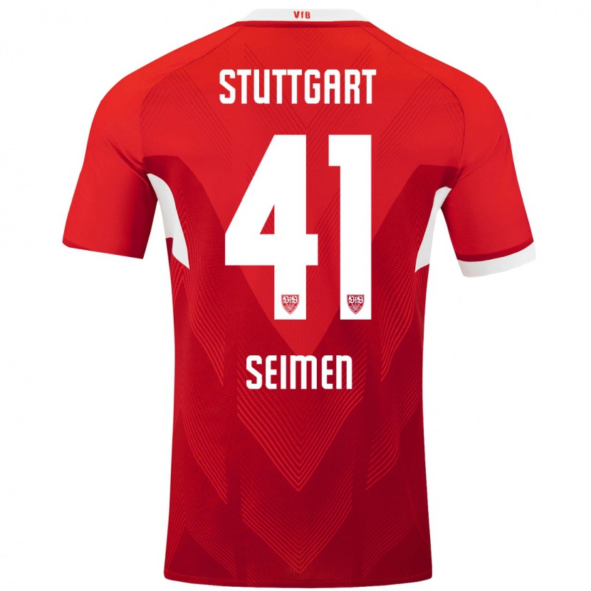 Danxen Heren Dennis Seimen #41 Rood Wit Uitshirt Uittenue 2024/25 T-Shirt