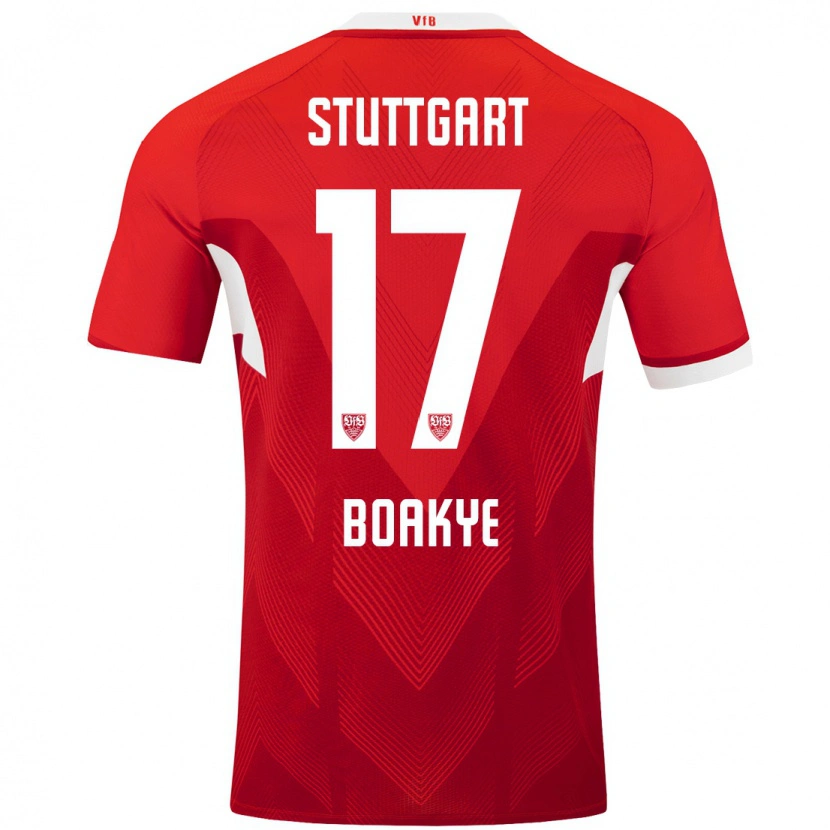 Danxen Heren Maurice Boakye #17 Rood Wit Uitshirt Uittenue 2024/25 T-Shirt