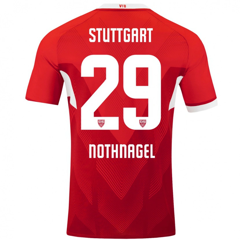 Danxen Heren Dominik Nothnagel #29 Rood Wit Uitshirt Uittenue 2024/25 T-Shirt