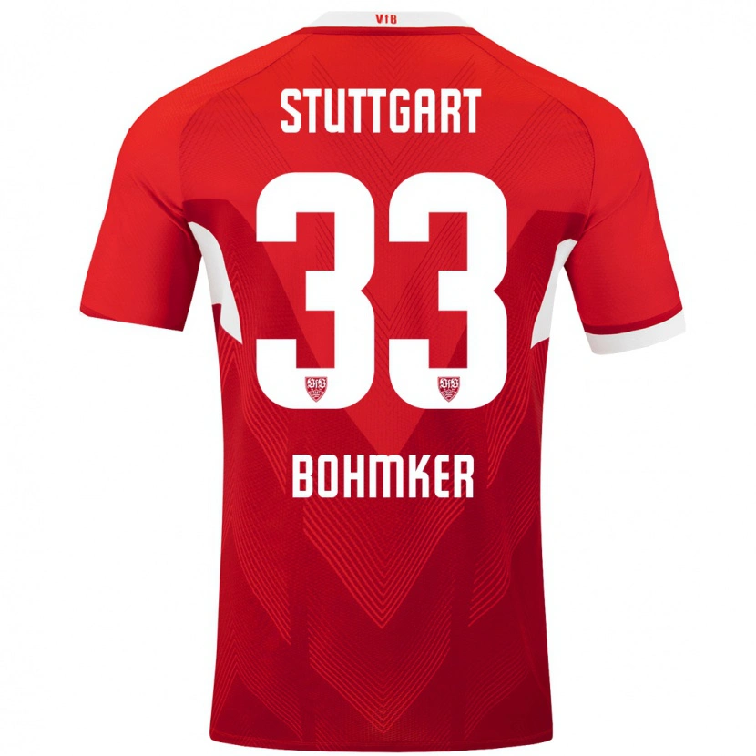 Danxen Heren Finn Böhmker #33 Rood Wit Uitshirt Uittenue 2024/25 T-Shirt