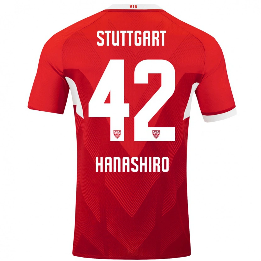 Danxen Heren Rinto Hanashiro #42 Rood Wit Uitshirt Uittenue 2024/25 T-Shirt