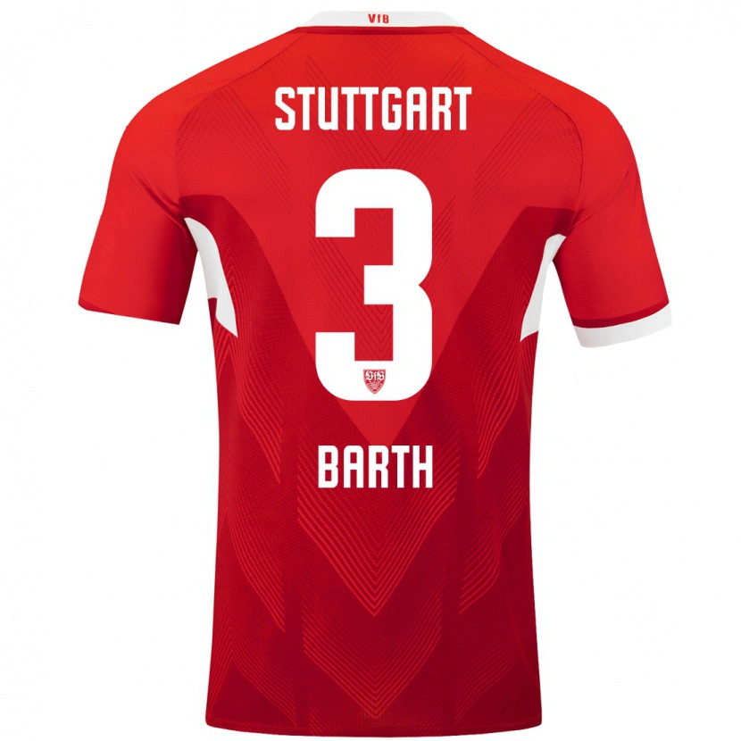 Danxen Heren Lara Barth #3 Rood Wit Uitshirt Uittenue 2024/25 T-Shirt