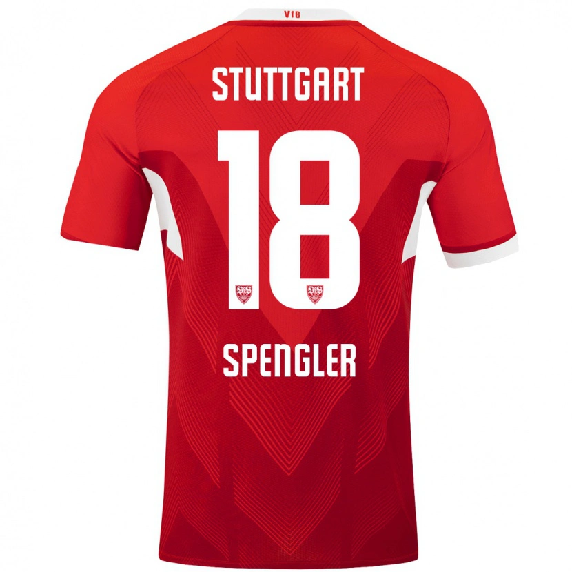 Danxen Heren Jana Spengler #18 Rood Wit Uitshirt Uittenue 2024/25 T-Shirt