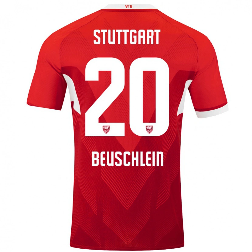 Danxen Heren Jana Beuschlein #20 Rood Wit Uitshirt Uittenue 2024/25 T-Shirt