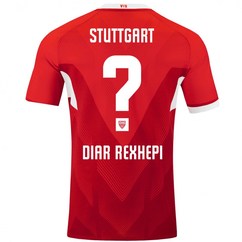 Danxen Heren Diar Rexhepi #0 Rood Wit Uitshirt Uittenue 2024/25 T-Shirt