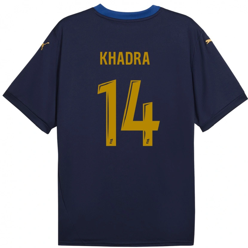 Danxen Heren Reda Khadra #14 Marineblauw Goud Uitshirt Uittenue 2024/25 T-Shirt