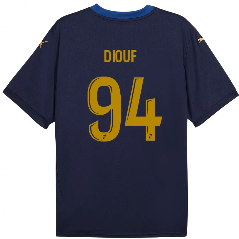 Danxen Heren Yehvann Diouf #94 Marineblauw Goud Uitshirt Uittenue 2024/25 T-Shirt