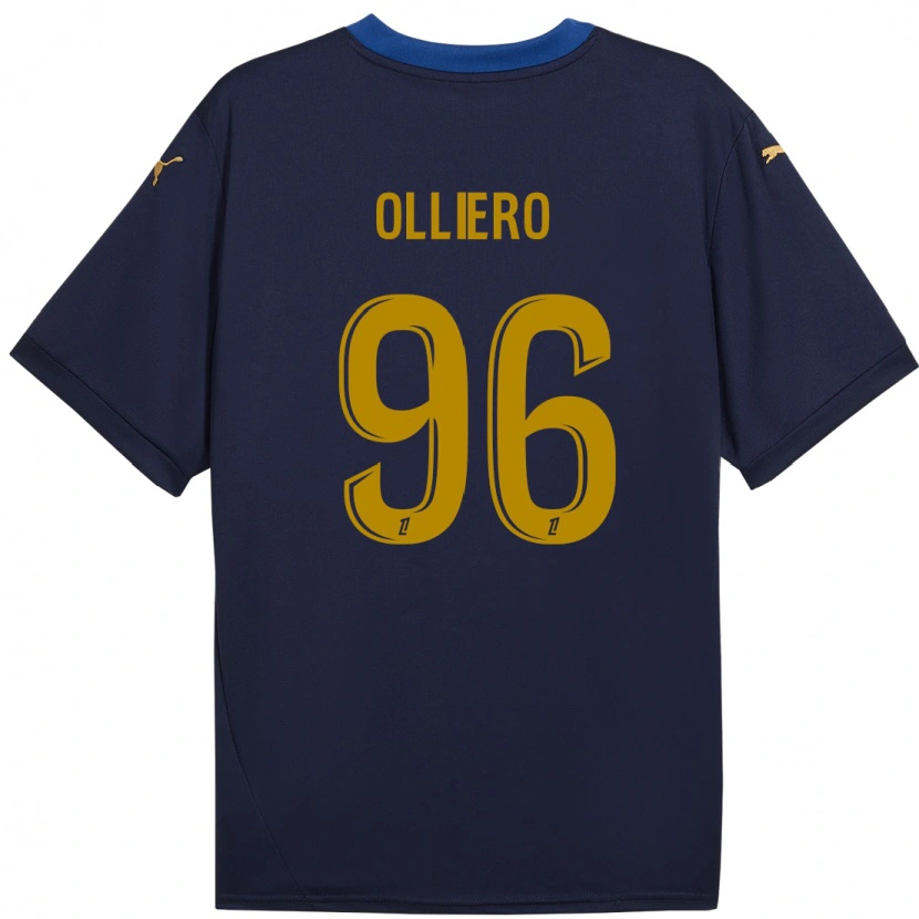 Danxen Heren Alexandre Olliero #96 Marineblauw Goud Uitshirt Uittenue 2024/25 T-Shirt