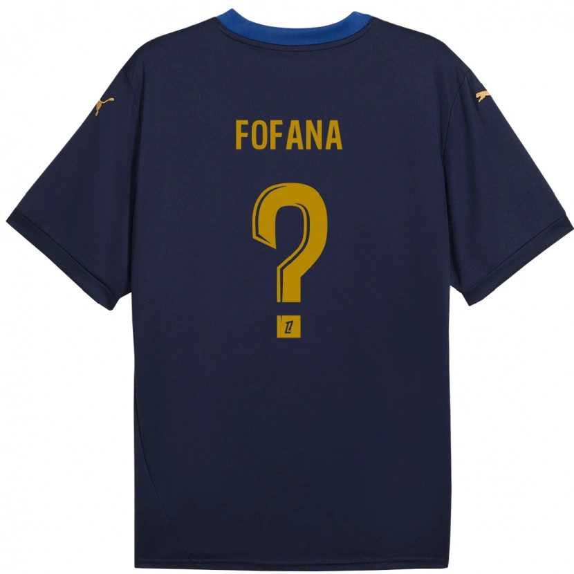 Danxen Heren Yaya Fofana #0 Marineblauw Goud Uitshirt Uittenue 2024/25 T-Shirt