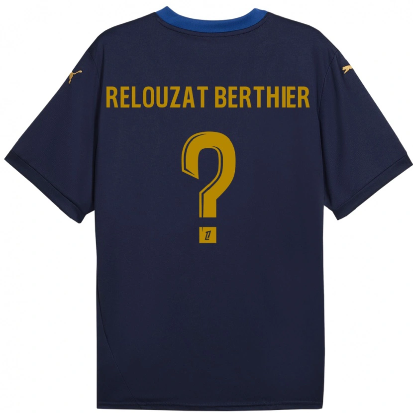 Danxen Heren Maxime Relouzat Berthier #0 Marineblauw Goud Uitshirt Uittenue 2024/25 T-Shirt