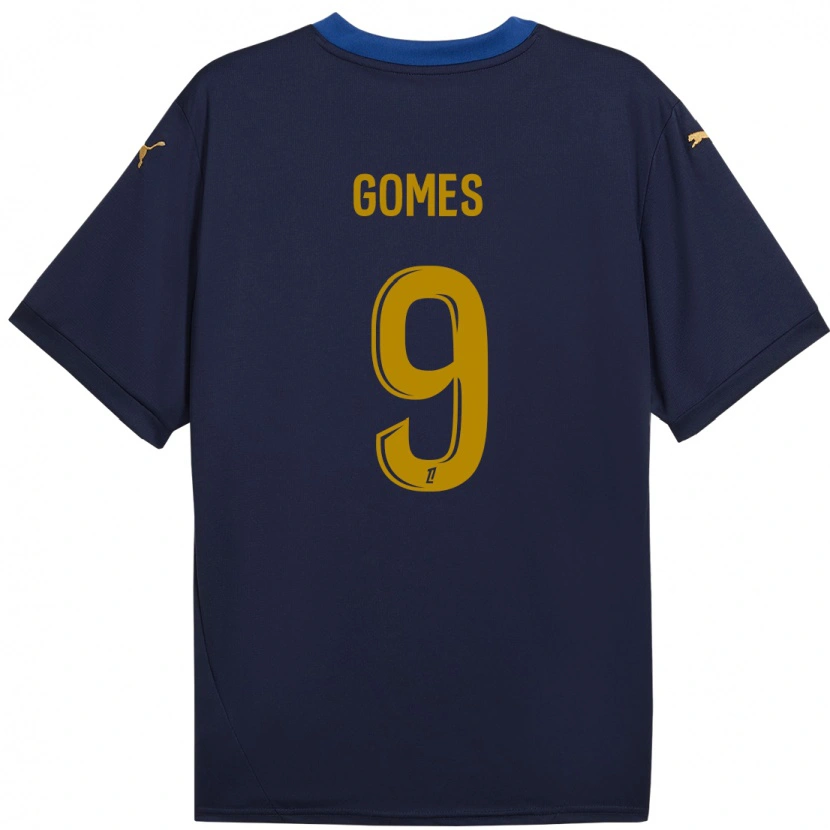 Danxen Heren Mélissa Gomes #9 Marineblauw Goud Uitshirt Uittenue 2024/25 T-Shirt