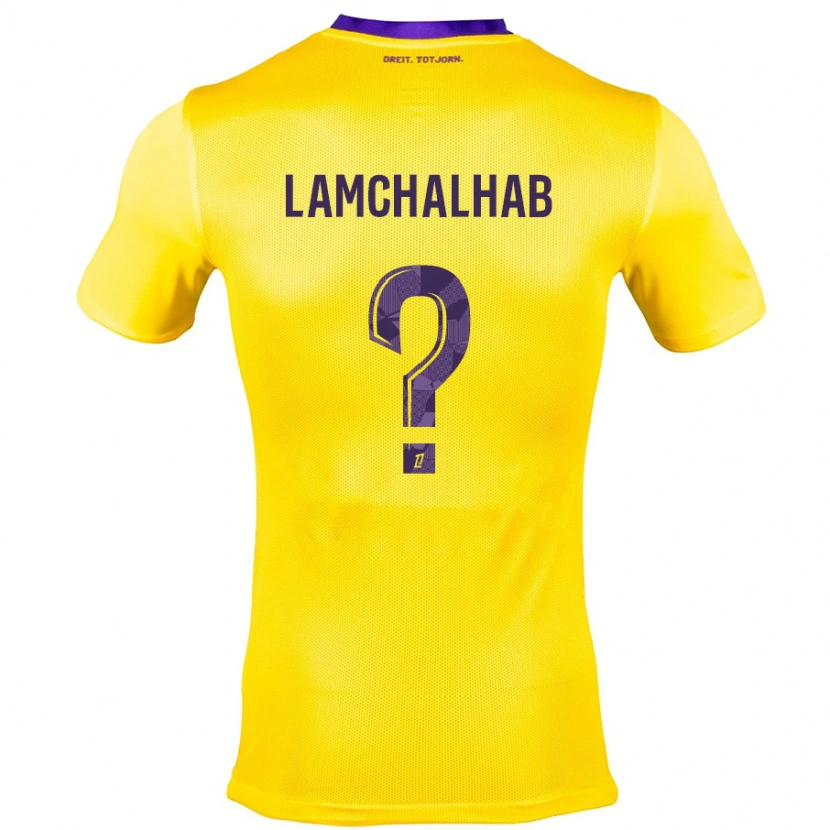 Danxen Heren Merwan Lamchalhab #0 Geel Paars Uitshirt Uittenue 2024/25 T-Shirt