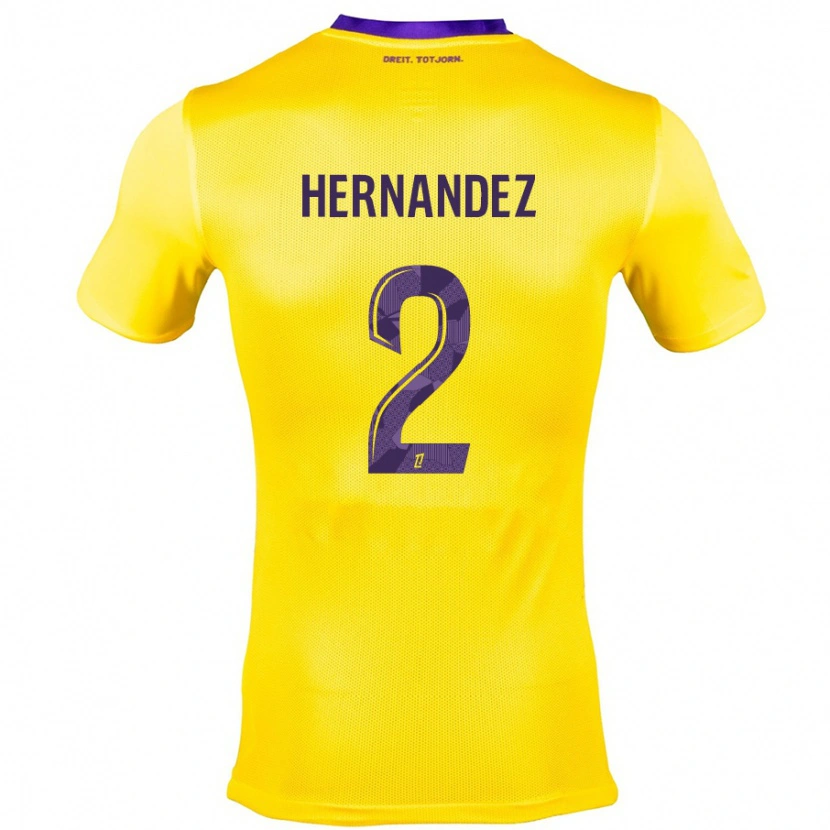 Danxen Heren Lucie Hernandez #2 Geel Paars Uitshirt Uittenue 2024/25 T-Shirt