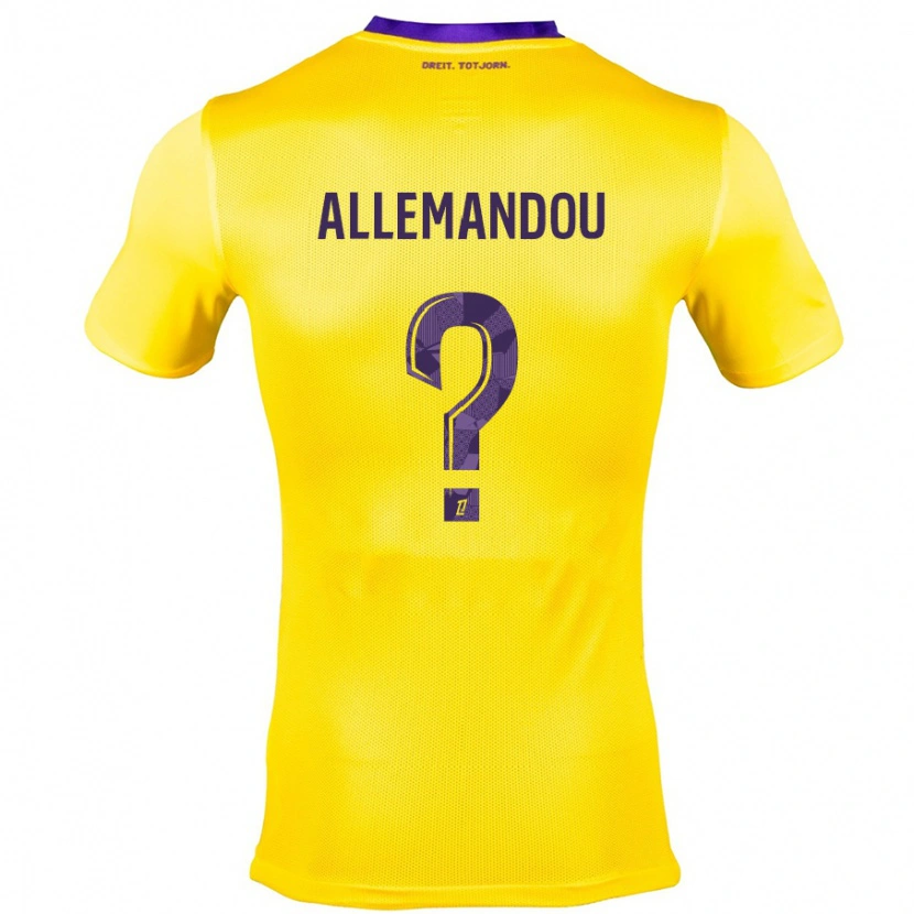 Danxen Heren Teddy Allemandou #0 Geel Paars Uitshirt Uittenue 2024/25 T-Shirt