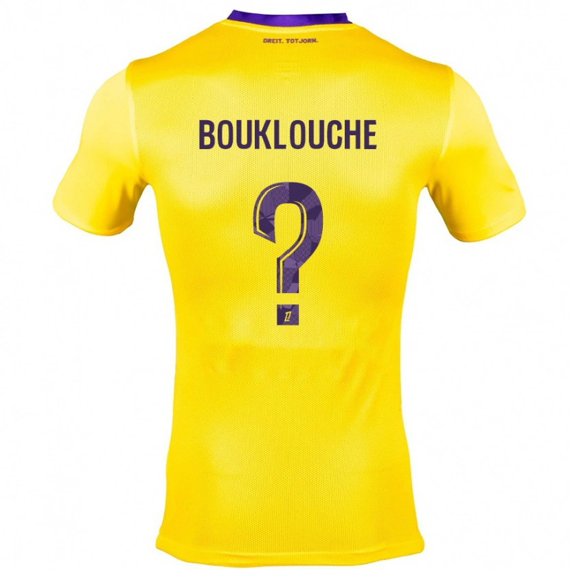 Danxen Heren Kelyan Bouklouche #0 Geel Paars Uitshirt Uittenue 2024/25 T-Shirt