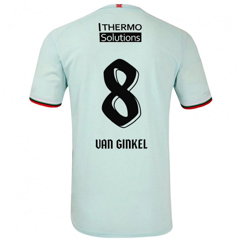 Danxen Heren Danique Van Ginkel #8 Lichtgroen Uitshirt Uittenue 2024/25 T-Shirt