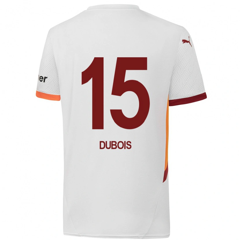 Danxen Heren Léo Dubois #15 Wit Geel Rood Uitshirt Uittenue 2024/25 T-Shirt