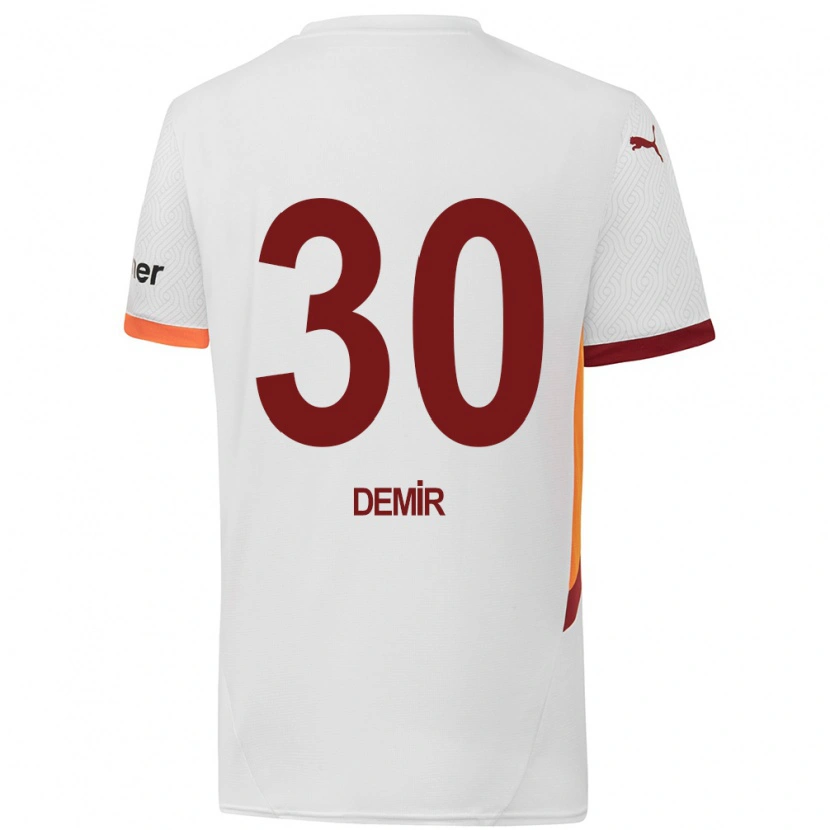 Danxen Heren Yusuf Demir #30 Wit Geel Rood Uitshirt Uittenue 2024/25 T-Shirt