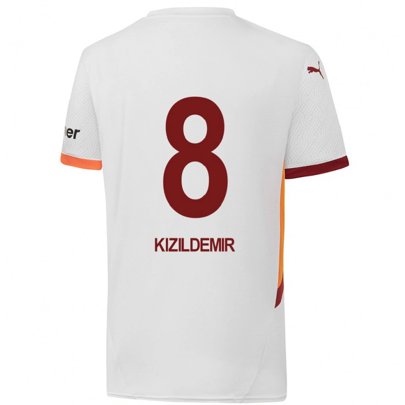 Danxen Heren Berk Kızıldemir #8 Wit Geel Rood Uitshirt Uittenue 2024/25 T-Shirt