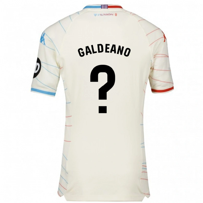 Danxen Heren Alejandro Galdeano #0 Wit Rood Blauw Uitshirt Uittenue 2024/25 T-Shirt