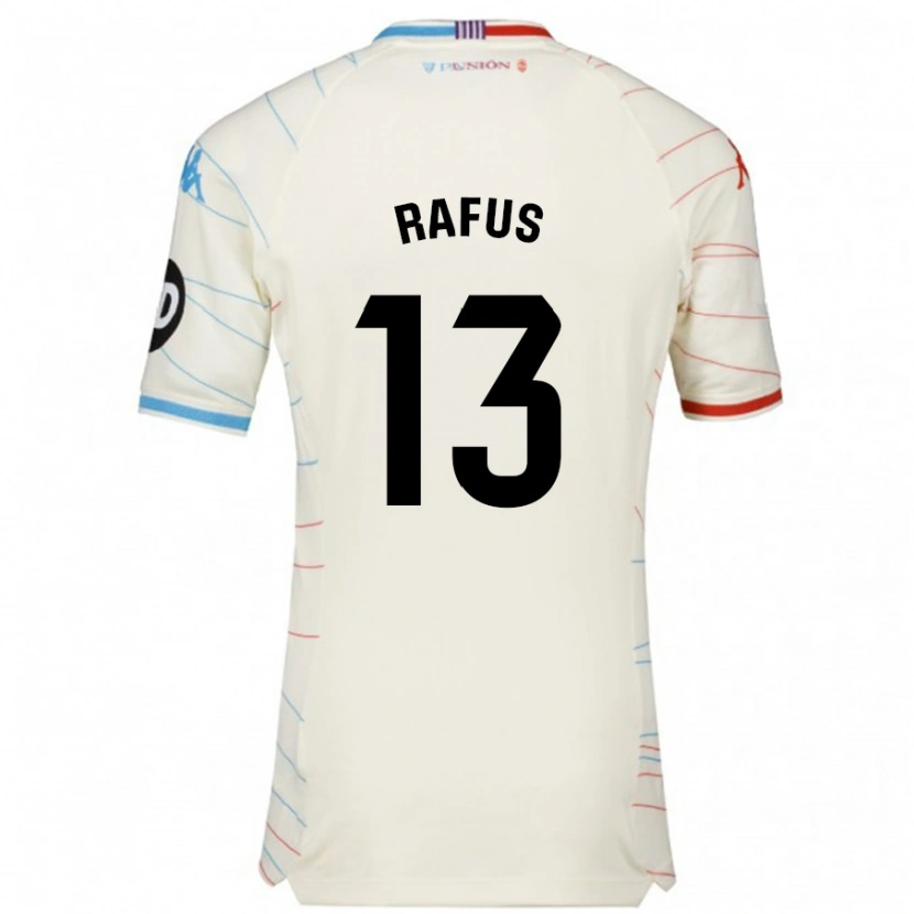 Danxen Heren Arnau Rafús #13 Wit Rood Blauw Uitshirt Uittenue 2024/25 T-Shirt