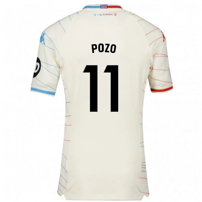 Danxen Heren Manuel Pozo #11 Wit Rood Blauw Uitshirt Uittenue 2024/25 T-Shirt