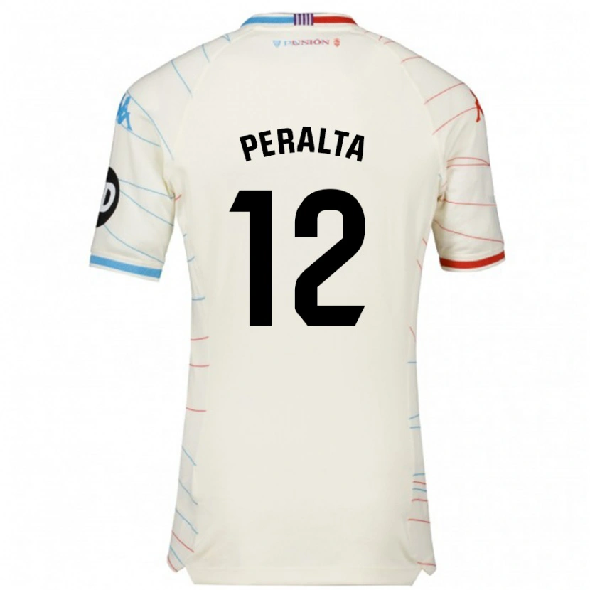 Danxen Heren Fernando Peralta #12 Wit Rood Blauw Uitshirt Uittenue 2024/25 T-Shirt